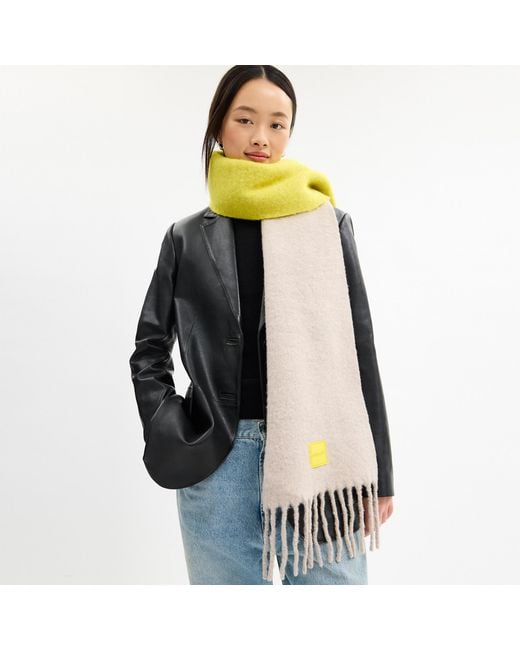 COACH Multicolor Colorblock Muffler With Rubber Patch