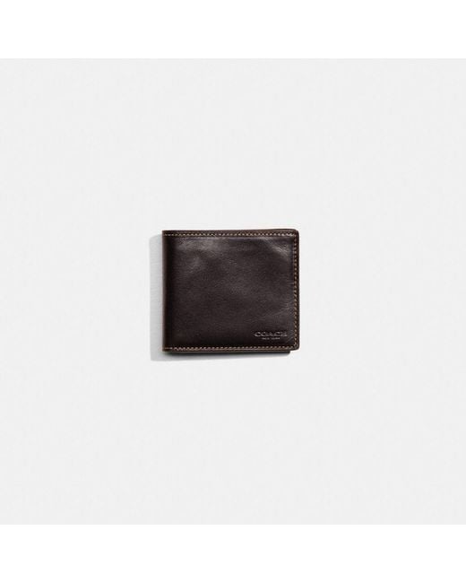 COACH Black Restored Double Billfold Wallet for men