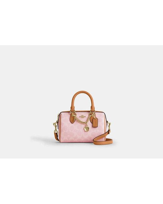 COACH Black Mini Rowan Crossbody Bag With Charms