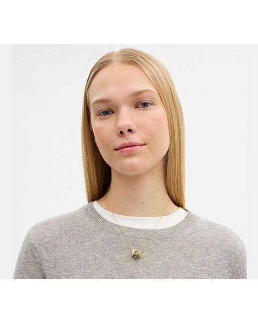 COACH Black Repeated C Rondelle Necklace