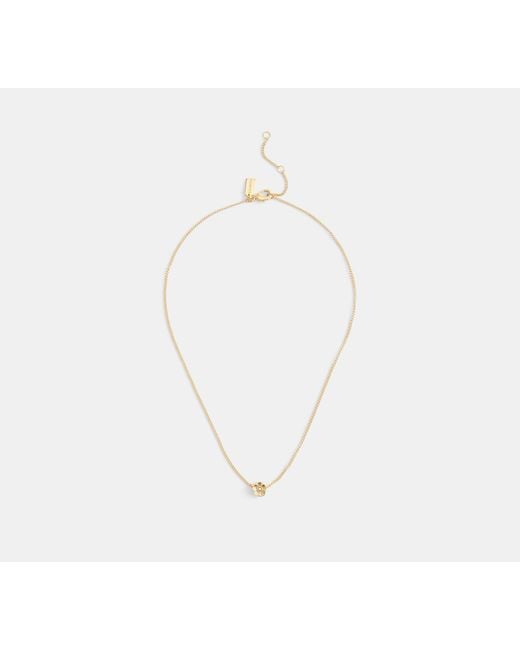 COACH Black Tea Rose Pendant Necklace