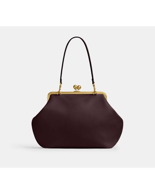 COACH Black Large Kisslock Frame Bag