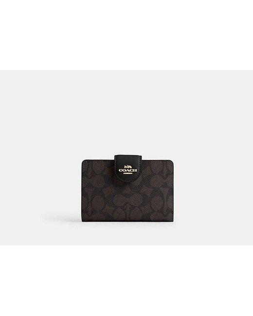 COACH Medium Corner Zip Wallet In Signature Canvas in Black Lyst UK