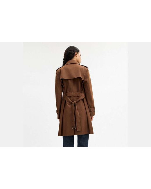 COACH Black Mid Trench Coat