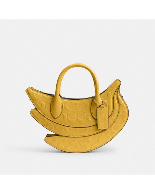 COACH Yellow Banana Bag In Signature Leather