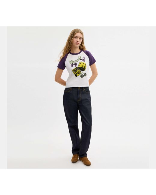 COACH Black Charms Raglan T-Shirt