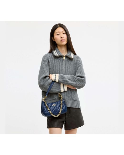 COACH Blue Teri Shoulder Bag With Quilting