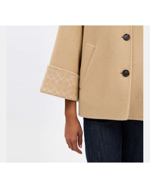 COACH Black Wool Swing Coat