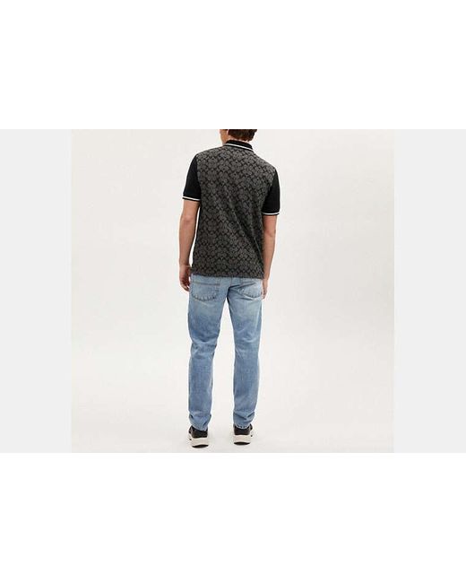COACH Black Signature Polo for men