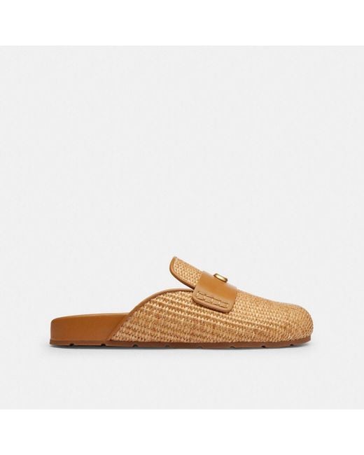 COACH Brown Sculpted C Clog
