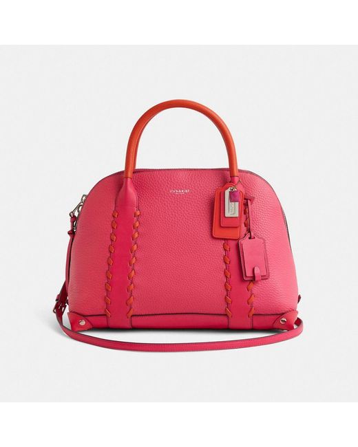 COACH Red Upcrafted Bleecker Preston Satchel