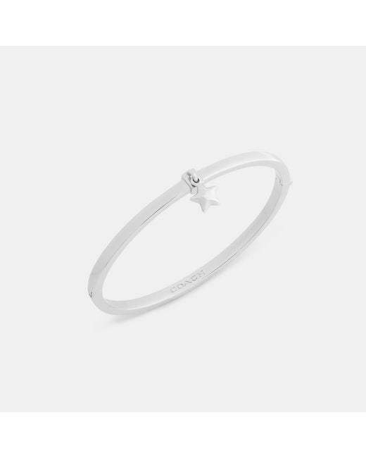 COACH White Star Charm Thin Hinged Bangle