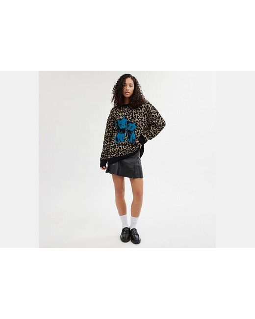 COACH Black The Lil Nas X Drop Leopard Print Crewneck Sweater