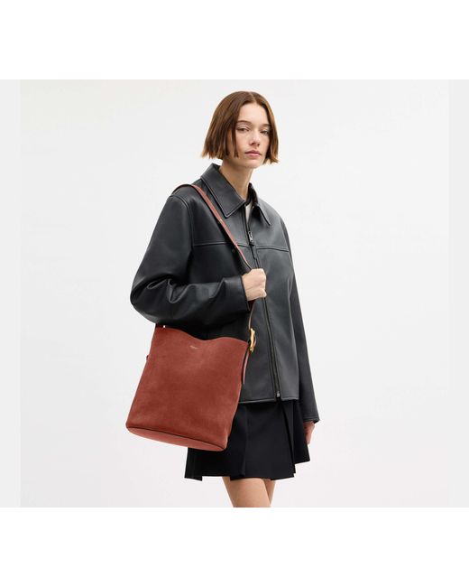 COACH Black Bleecker Bucket Bag