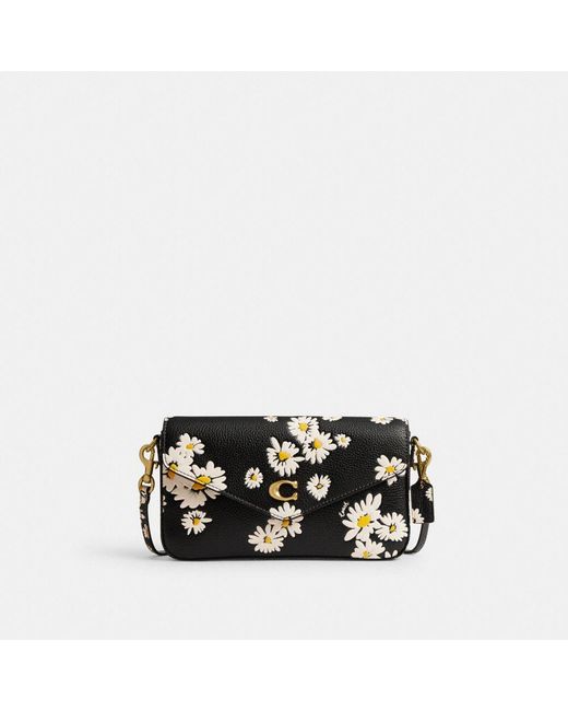 COACH Black Wyn Crossbody Bag With Floral Print