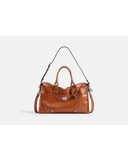 COACH Brown Rhyder Satchel Bag 38