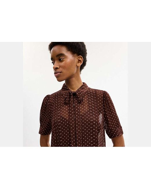 COACH Black Printed Shirt Dress