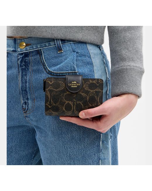 COACH Black Medium Corner Zip Wallet