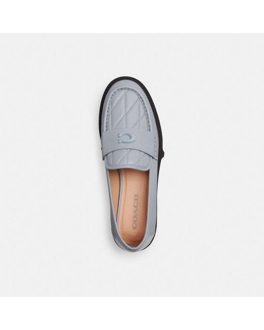 COACH Blue Leah Loafer With Quilting