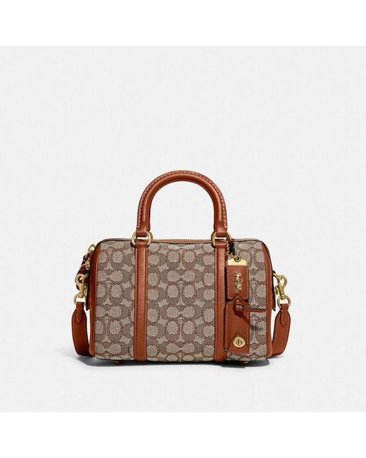 COACH Cotton Ruby Satchel 25 In Signature Textile Jacquard in Brown ...