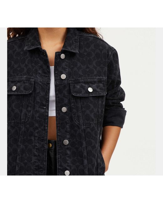 Giacca Denim Signature di COACH in Black