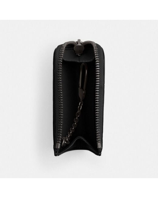 COACH Black L-zip Key Case for men