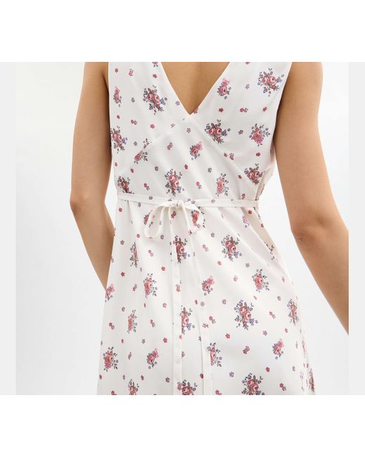 COACH Black Seidenkleid Mit Frühlingsblüten Print