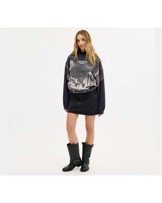 COACH Black Las Vegas Postcard Relaxed Hoodie