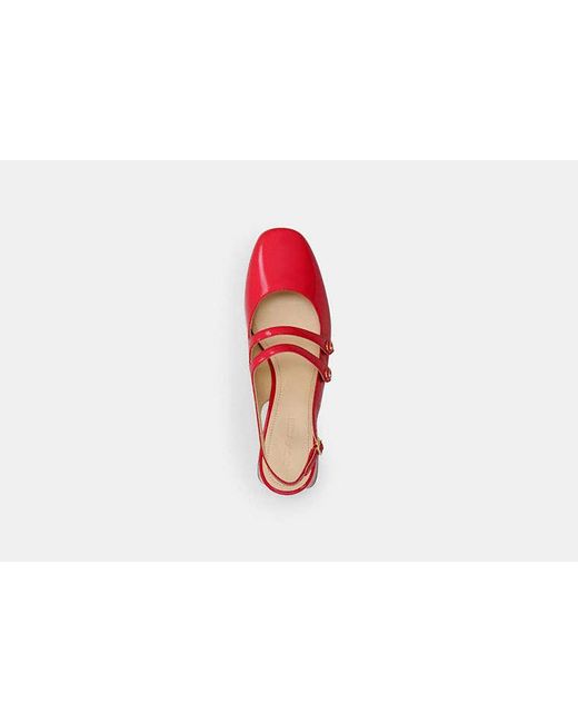 COACH Red Winley Slingback Mary Jane