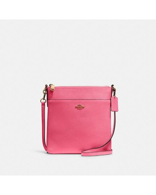 COACH Leather Kitt Messenger Crossbody in Pink Lyst