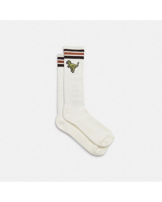 COACH Sport Calf Socks in White for Men Lyst
