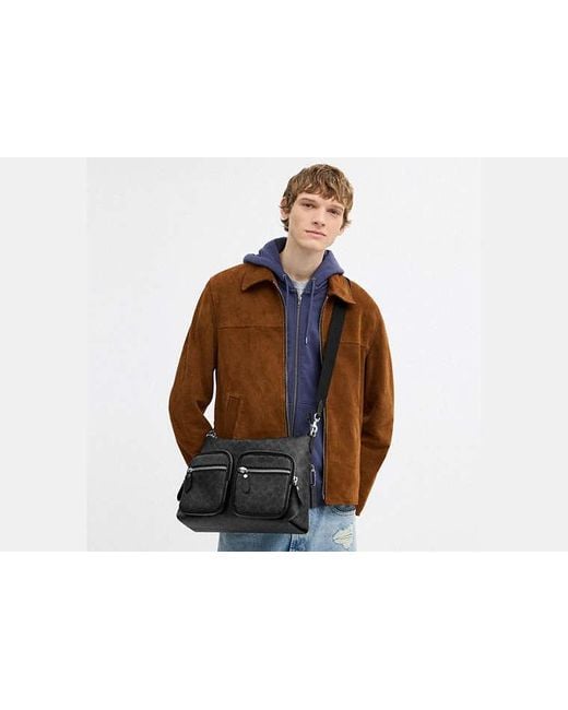 COACH Black Domino File Bag for men