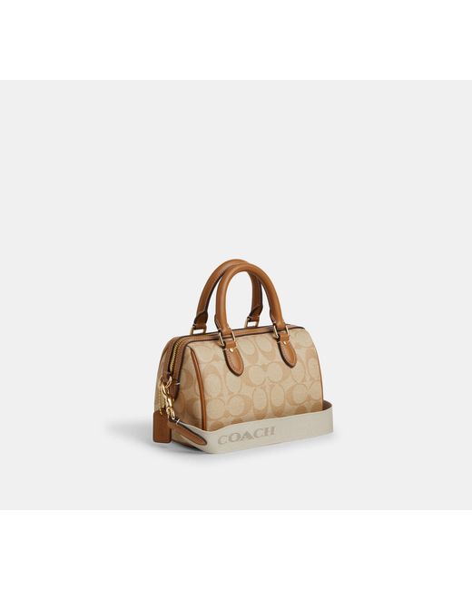 COACH Black Mini Rowan Crossbody Bag With Stripe