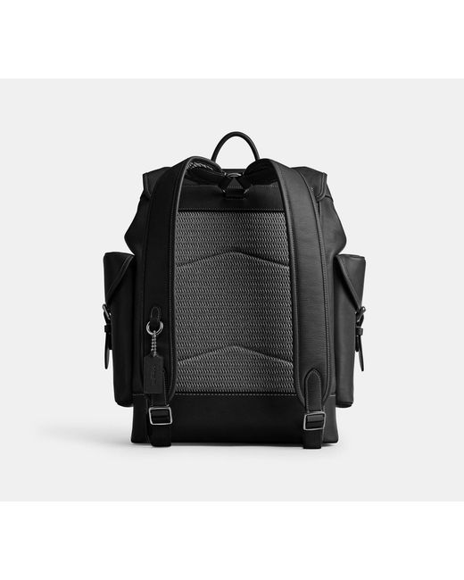 COACH Black Hitch Backpack for men