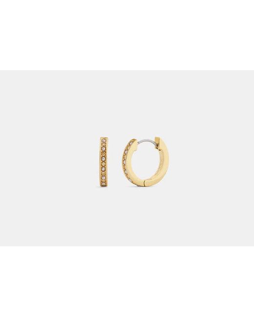COACH Black Pearl Huggie Earrings