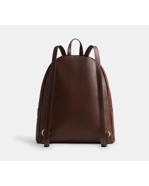 COACH Brown Kisslock Frame Backpack