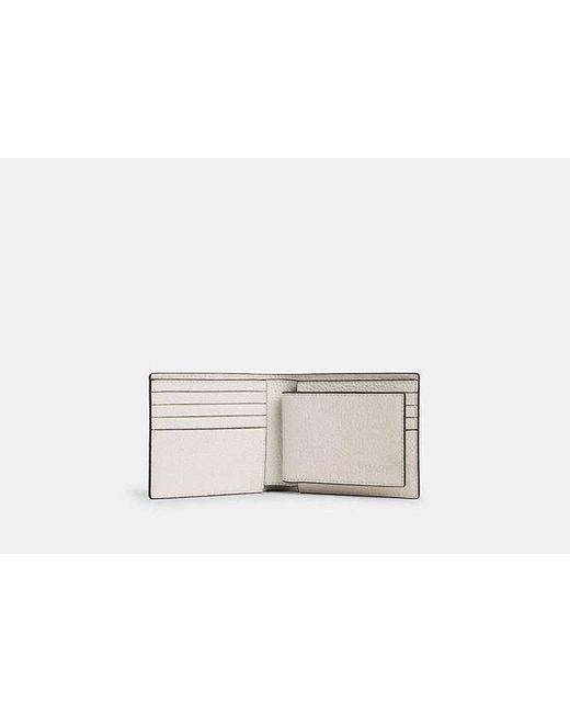 COACH Black 3 In 1 Wallet - White | Leather for men