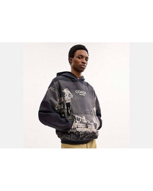 Sudadera Relaxed Las Vegas Postcard En, Talla COACH de color Black