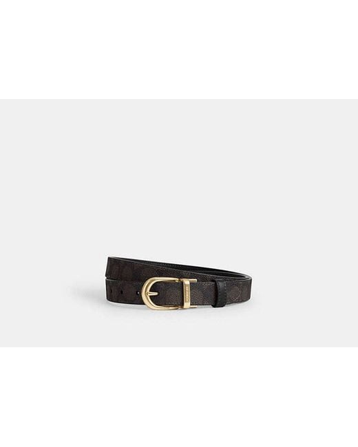 COACH Black Harness Buckle Cut-To-Size Reversible Belt, 25 Mm