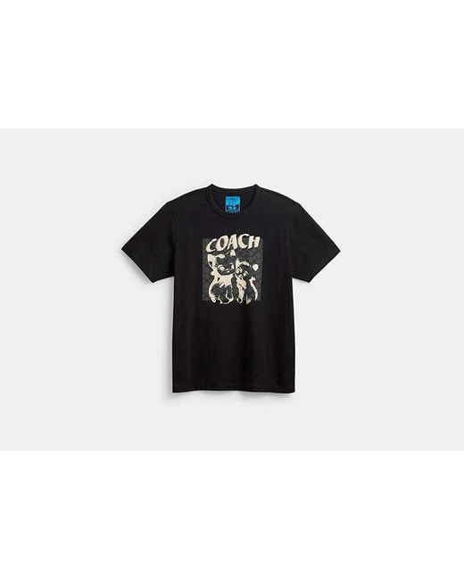 COACH Black The Lil Nas X Drop Signature Cats T-Shirt
