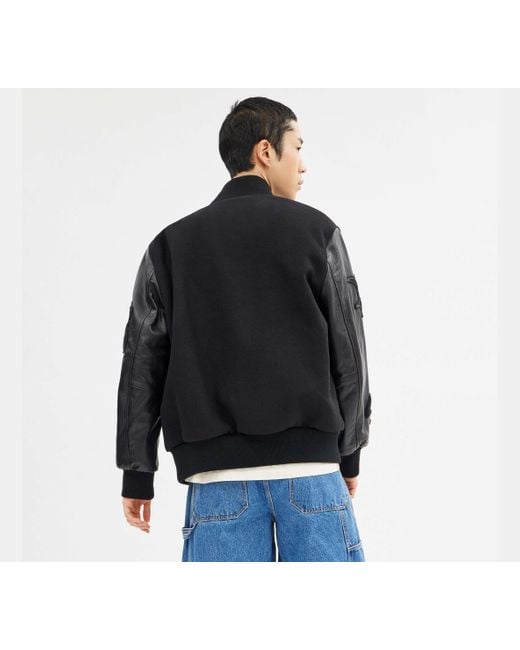 Coach shearling outlet varsity jacket