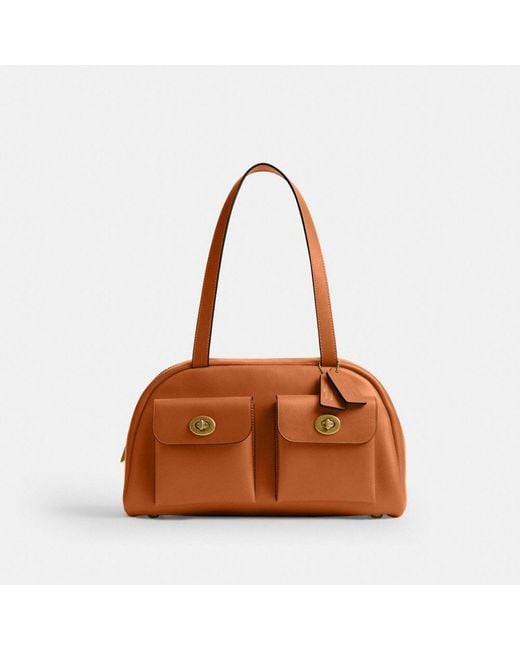 バッグ COACH TURNLOCK shoulder BAG BROWN COACH Twin Turnlock Bag in Brown | Lyst