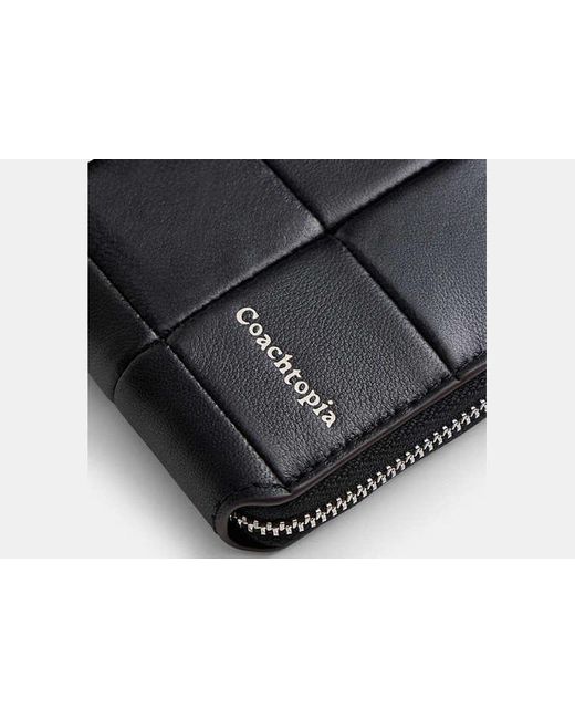 COACH Black Zip Around Wallet In Upcrafted Leather
