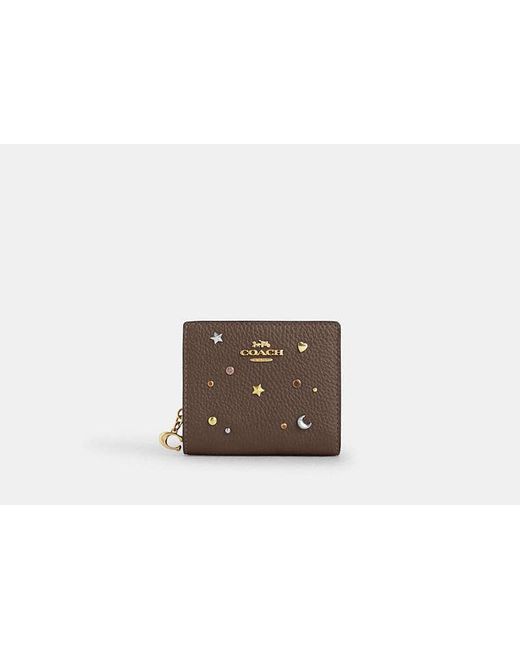 COACH Black Snap Wallet With Rivets