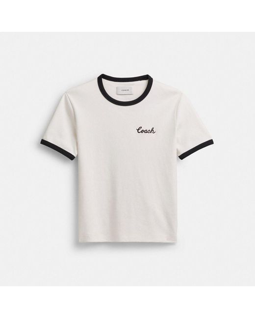 COACH White Ringer T Shirt