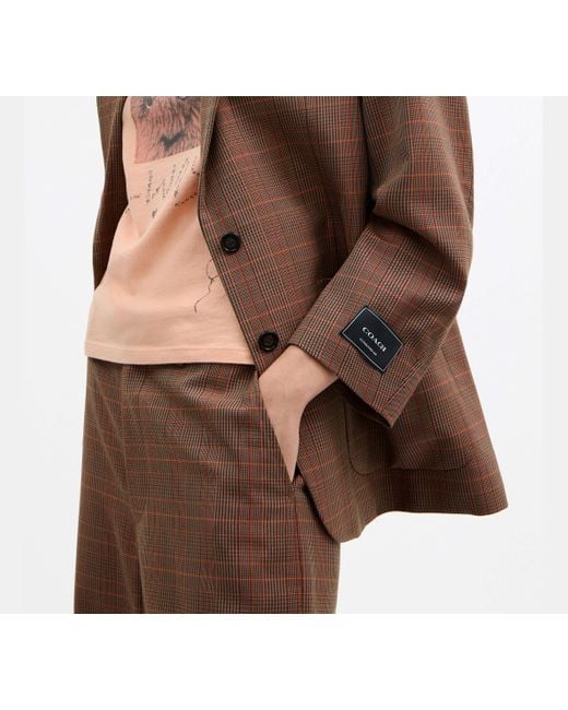 Blazer Extragrande Con Una Botonadura COACH de color Black