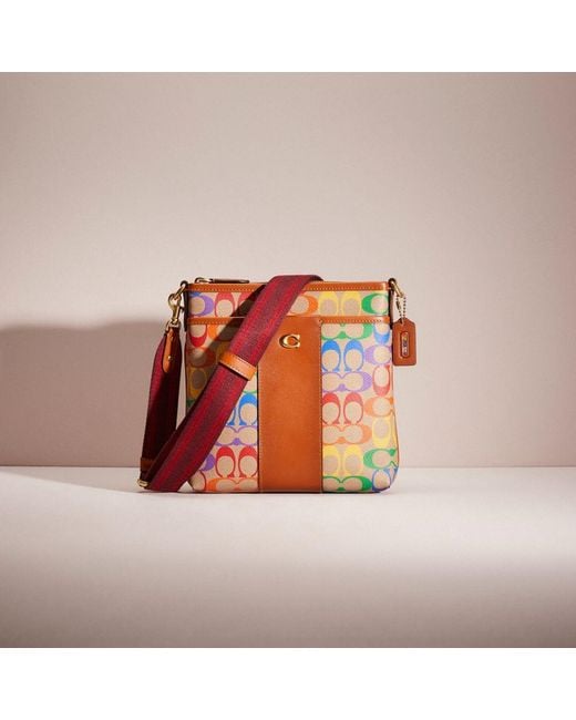 COACH Restored Kitt Messenger Crossbody In Rainbow Signature Canvas Lyst