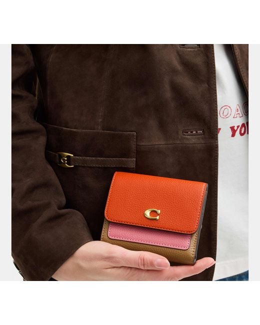 COACH Red Mila Small Flap Wallet