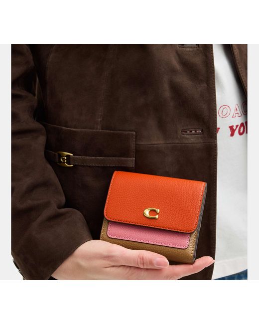 COACH Red Mila Small Flap Wallet