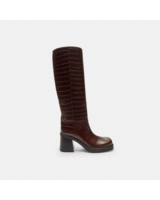 COACH Brown Sculpted C Tall Boot